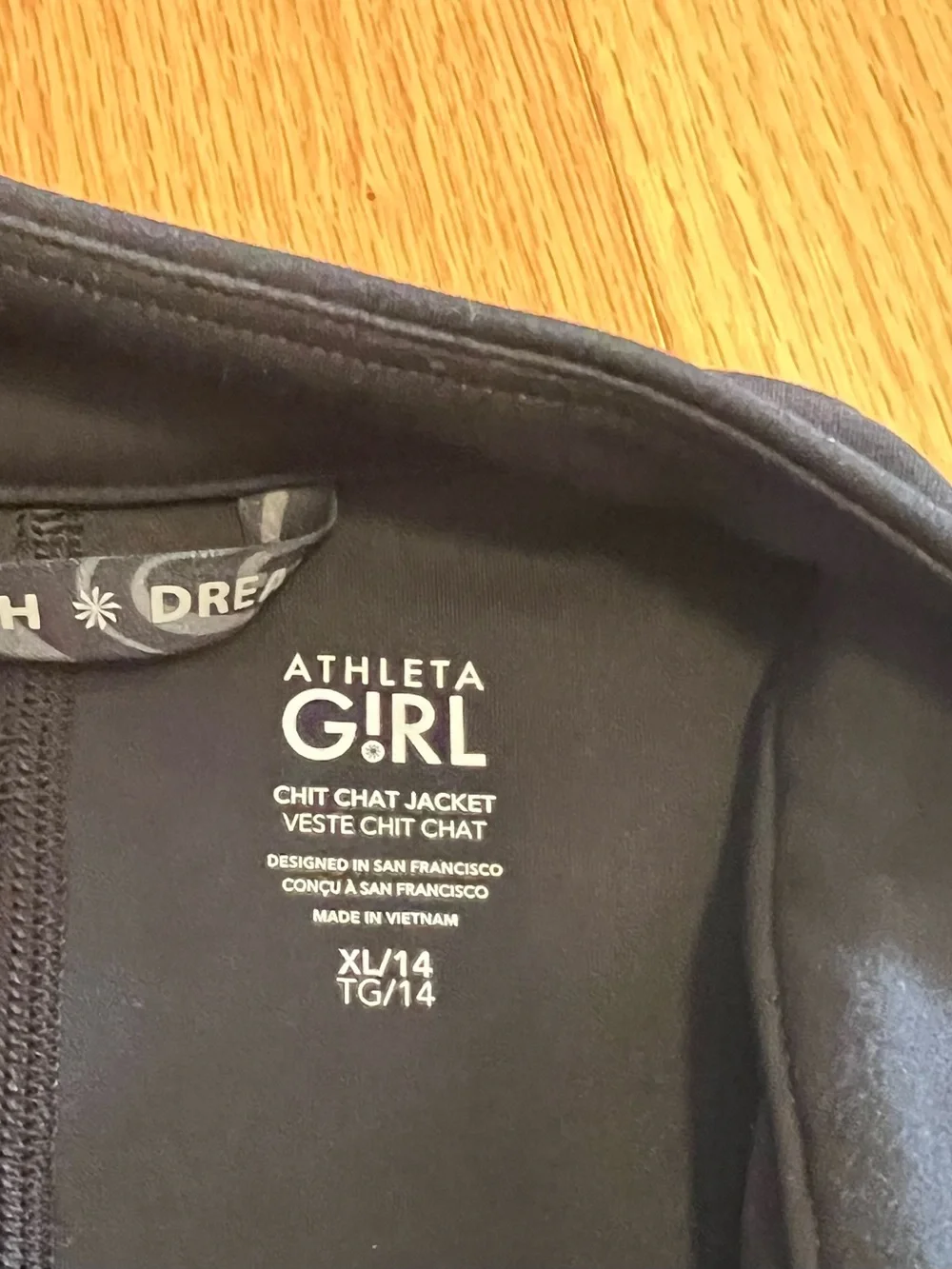 Athleta girl Black Full-Zip Chit Chat Top / Jacket